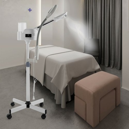 Professional 2 in 1 Facial Steamer Upgrade Esthetician Steamer with 5X LED Magnifying Lamp Beauty Salon Spa