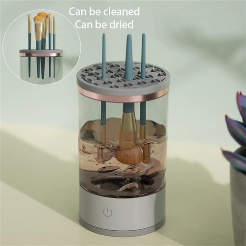 Beauty Swirl Cosmetic Brush Cleaner, The Cozy Luna Makeup Brush Cleaner, Electric Make Up Brush Cleaner Machine, Rechargeable & Deep Spinning Cleaning (Black,Charging Type)