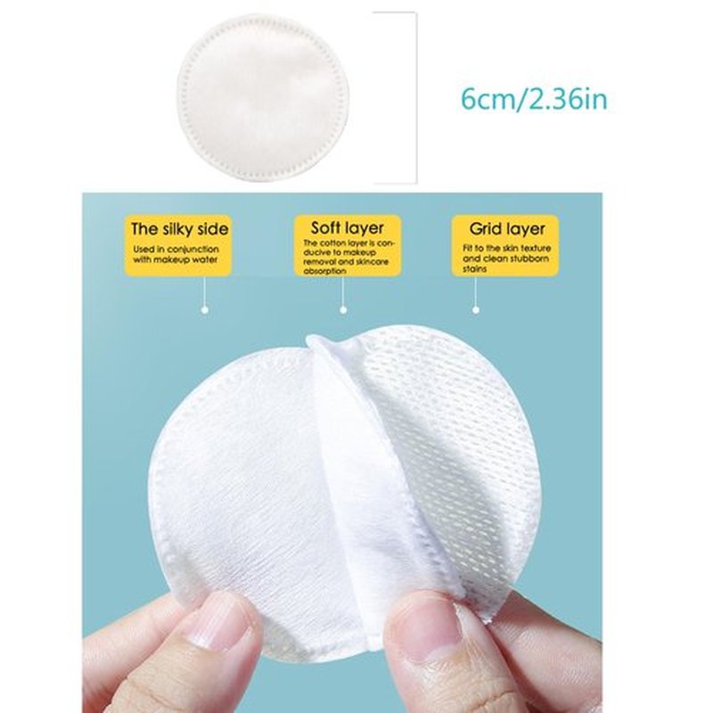 Pack of 3, Cotton Rounds Pads for Face - Makeup Remover Round Cotton Pads, Lint-Free, 240 Sheets