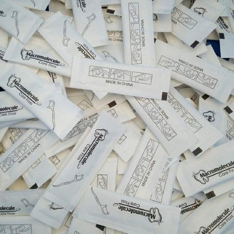 Ai-Fun Each Individually Wrapped Teeth Cleaning Macromolecule Care Floss Travel Hotel Restaurant Dental Floss (300)
