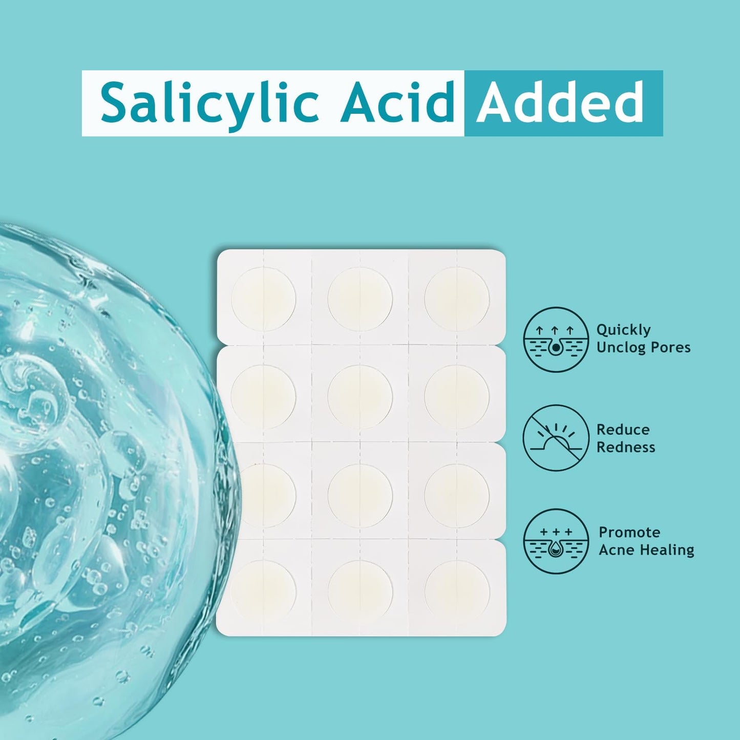 Dazzlook Ultra Pimple Patches, Zits and Blemishes Patch with Salicylic Acid (96 Counts), Invisible Hydrocolloid Pimple Stickers Large Bulk for Face and Skin
