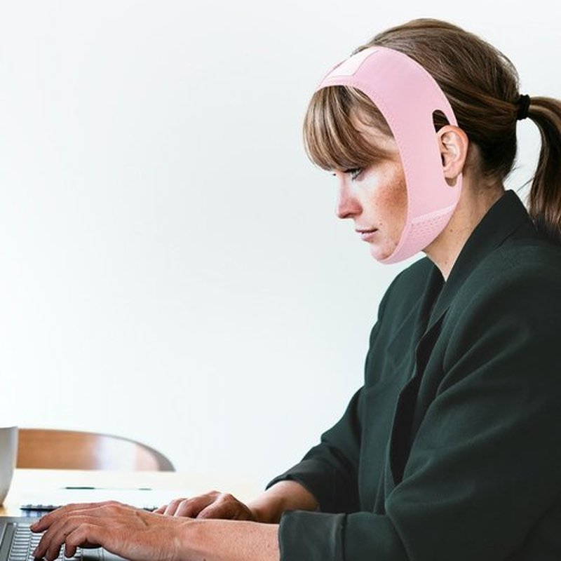 Buyongwant 2 Pack V Line Lifting Mask V Shaped Face Chin Strap for Sleeping,Sagging,Jaw Exerciser (Pink)