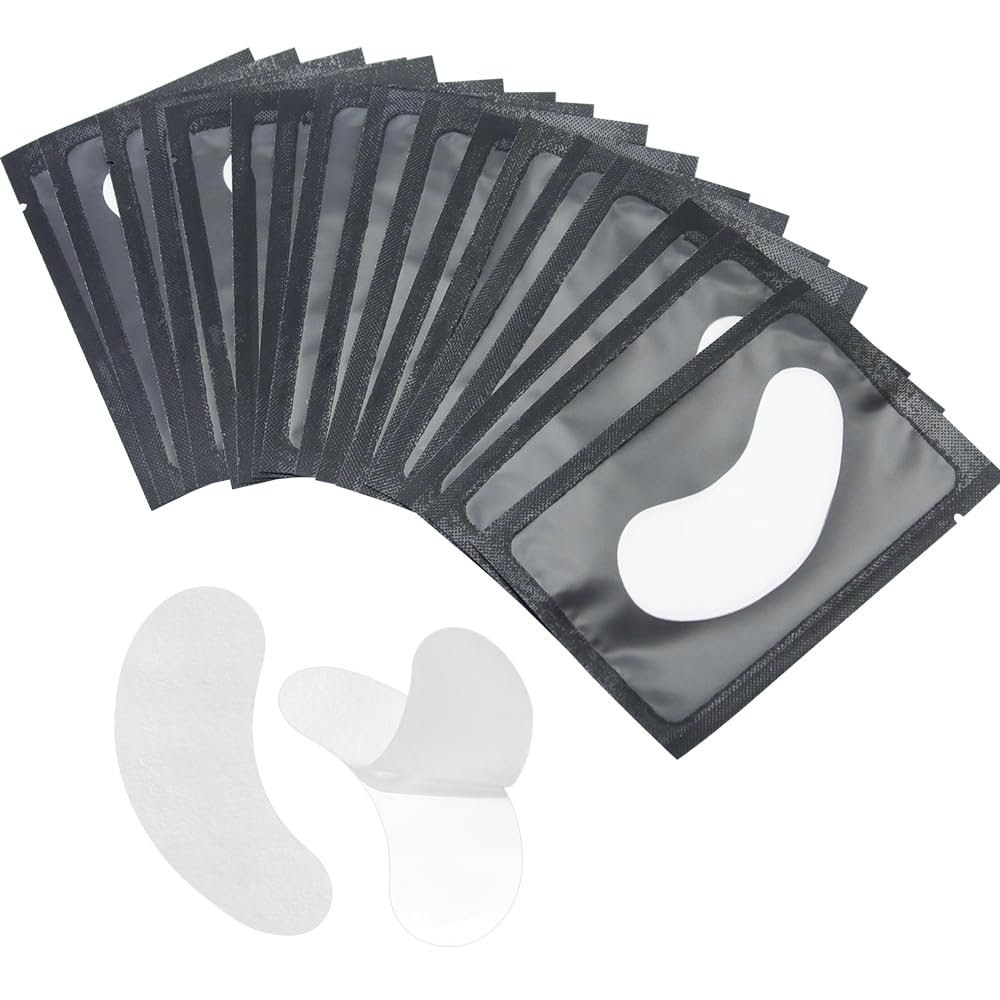 ANNAFRIS 100 Pairs Under Eye Patches Eyelash Extension,Lint Free Hydrogel Gel Eye Pads (Black)
