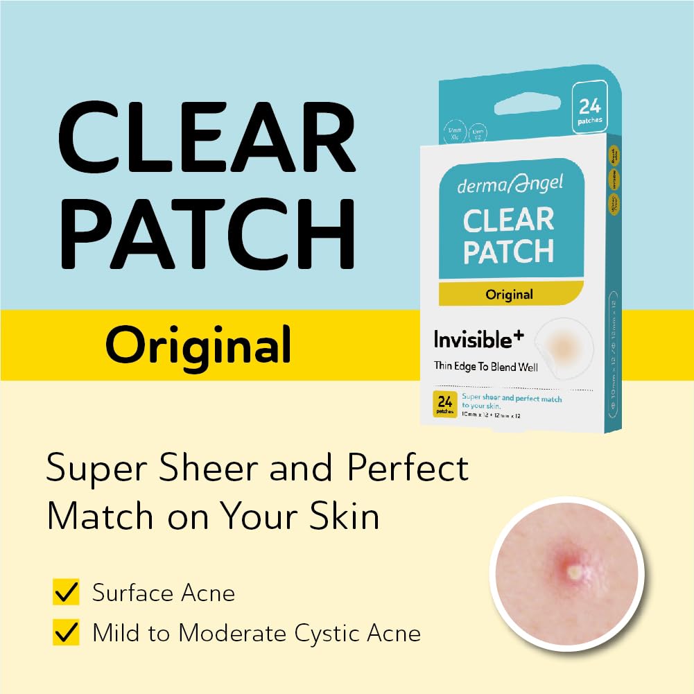 DERMA ANGEL Ultra Invisible Acne Patches for Cystic Acne Treatment Pimple Patches for Cystic Acne Blemish Patches Hydrocolloid Patches - Day & Night Use - UPGRADED (Acne Specialist 120 Count 2 Sizes)