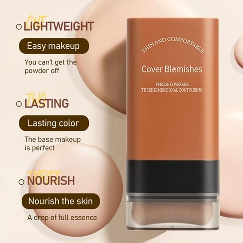 Flawless Eraser Foundation Stick, Korea Flawless Eraser Foundation Stick, Hydrating Lightweight Foundation Stick with Brush, Cosmetics Foundation Stick for Mature Skin, Travel Size Makeup (Ivory, #)