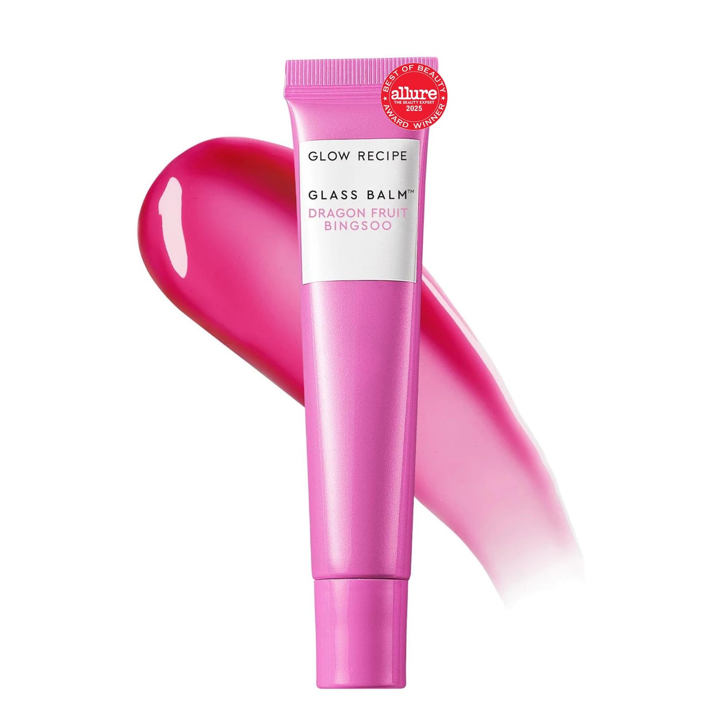 Glow Recipe Glass Balm Lip Treatment - 12Hr Hydrating Lip Balm & Moisturizer with Hyaluronic Acid to Smooth, Plump & Protect from Dryness, High Shine Finish - Dragonfruit Bingsoo (15 ml)
