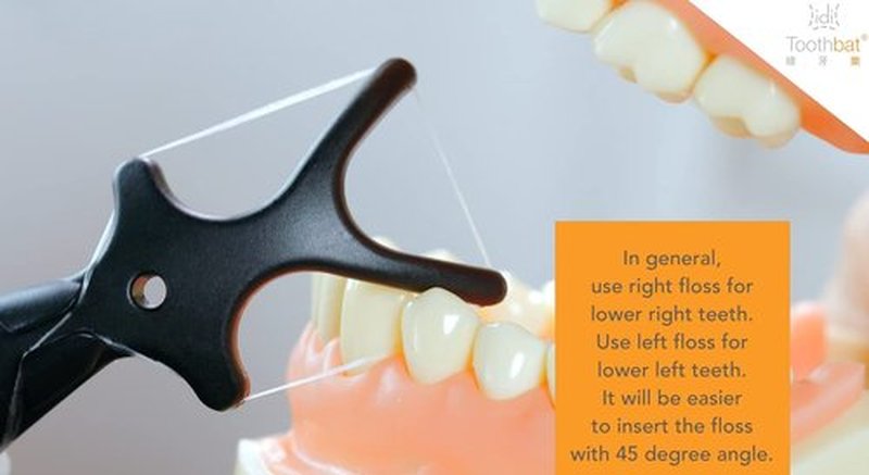 idi Toothbat - Festival-Adult Flosser (White/Black)-Patented Design Awards Winning Product, Easy, Comfort & Effective, Works Perfectly with Reach Waxed Nylon Floss