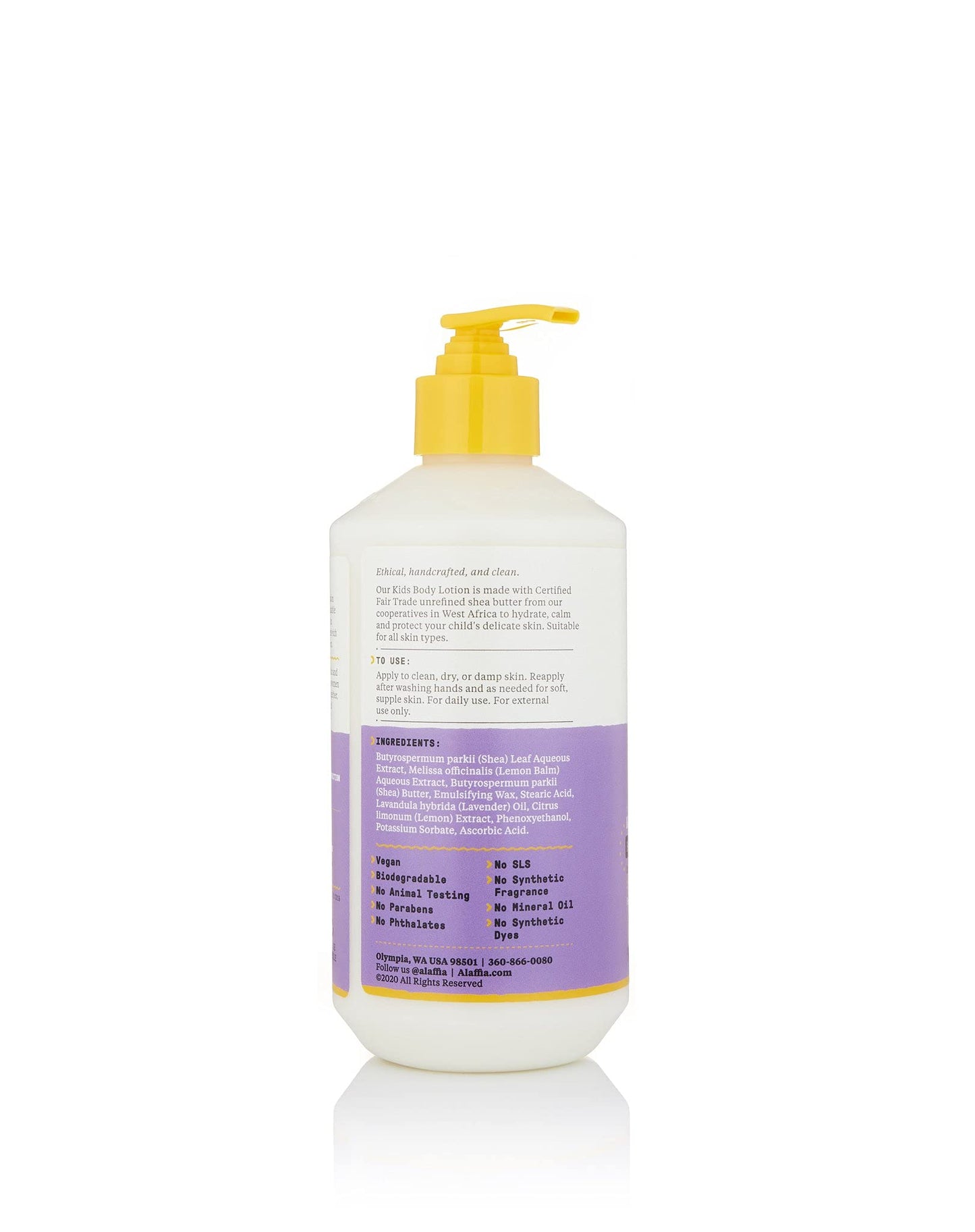 Alaffia Everyday Shea Body Lotion, Gentle for Babies and Up, Gently Helps Clean Skin and Calm Children with Shea Butter, Lemon Balm, and Lavender Oil, Fair Trade, Lemon Citrus, 16 Fl OZ