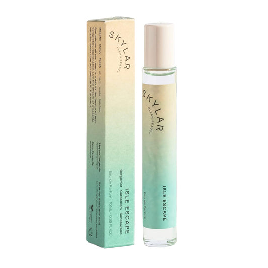 Skylar Isle Escape Eau de Parfum - Hypoallergenic Vegan Perfume for Sensitive Skin | Fresh Bergamot & Sandalwood Scent - 10mL