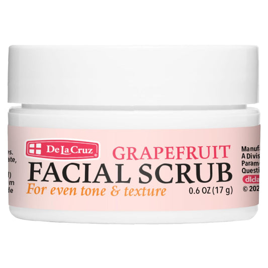 Grapefruit Facial Scrub - Exfoliating Face Scrub with Vitamin E, Papaya & Aloe Vera | 0.6 Ounce Trial Size