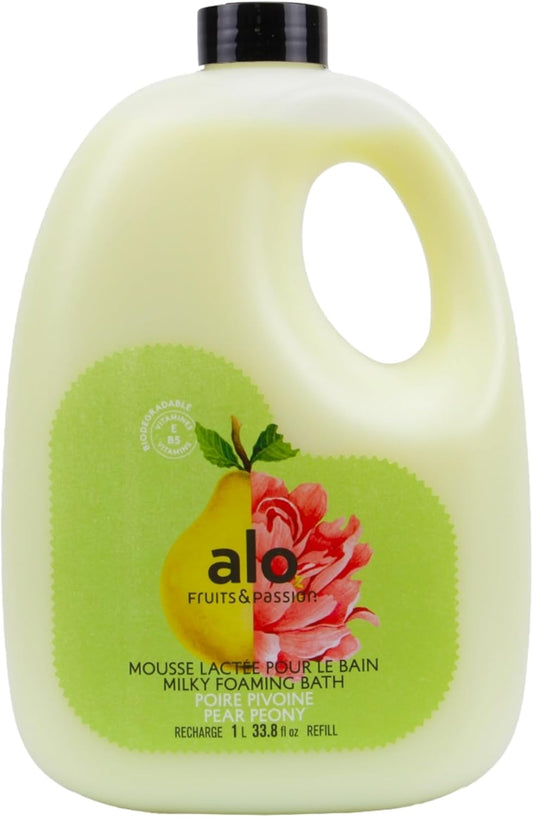 Fruits & Passion Pear Peony Milky Foaming Bath Refill - 33.8 fl oz | Luxurious Canadian Bath Experience