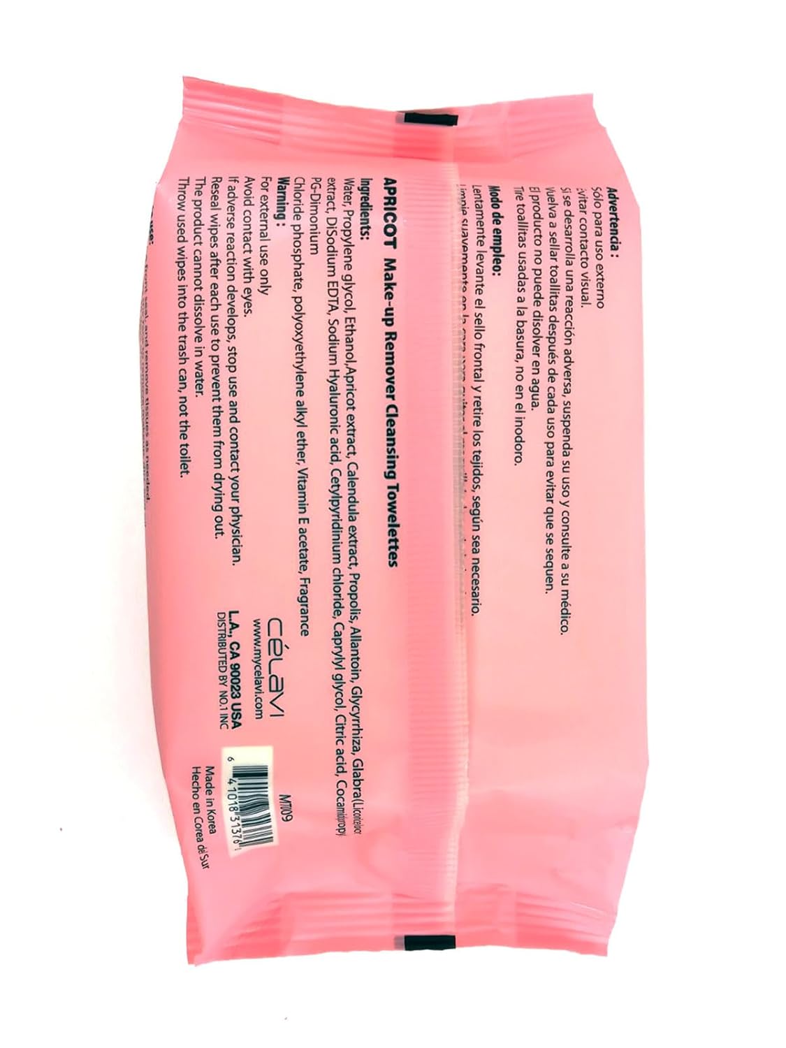 Celavi Makeup Remover Wipes - Gentle Cleansing Towelettes | 60 Sheets, Apricot Scent