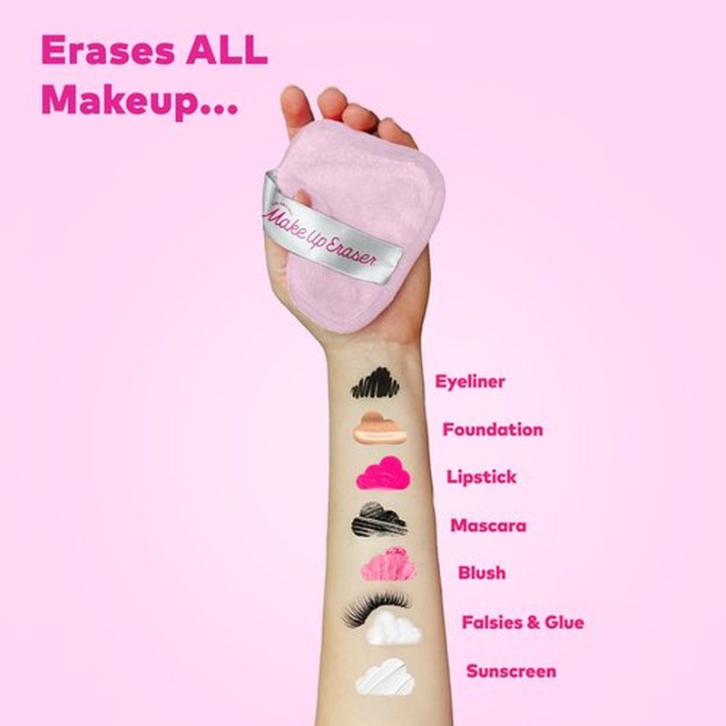 The Original MakeUp Eraser, 7-Day Set, Erase All Makeup With Just Water, Including Waterproof Mascara, Eyeliner, Foundation, Lipstick, Sunscreen, and More! Silver Infused, 7ct.