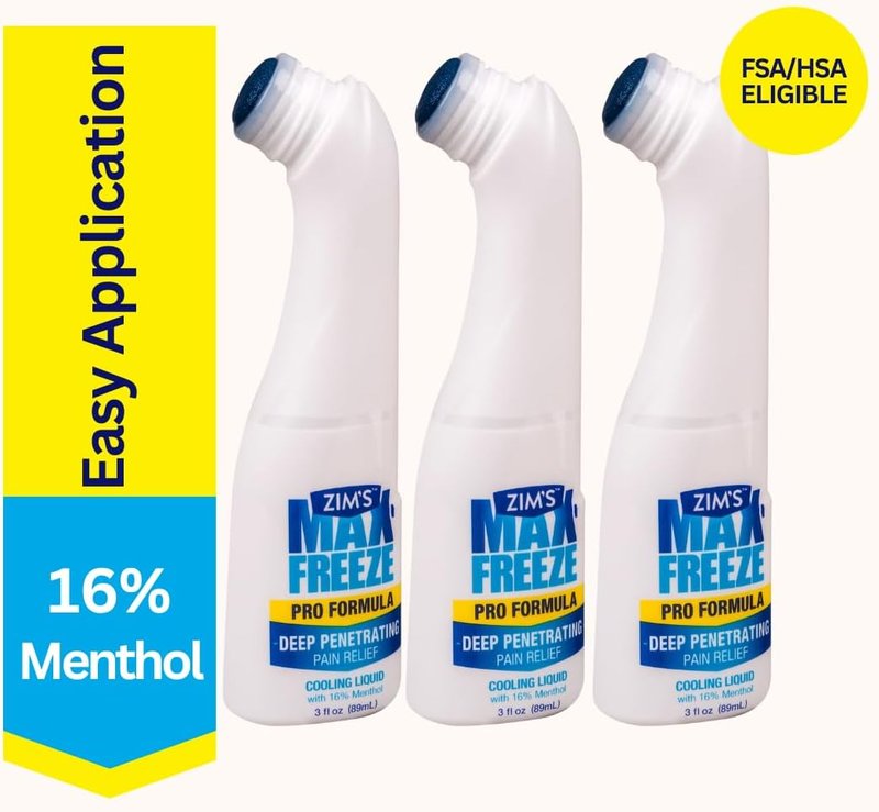 Zim's Max Freeze Liquid - Pain Relief Topical Analgesic for Muscles & Joints | 3 Ounce (3 Pack)