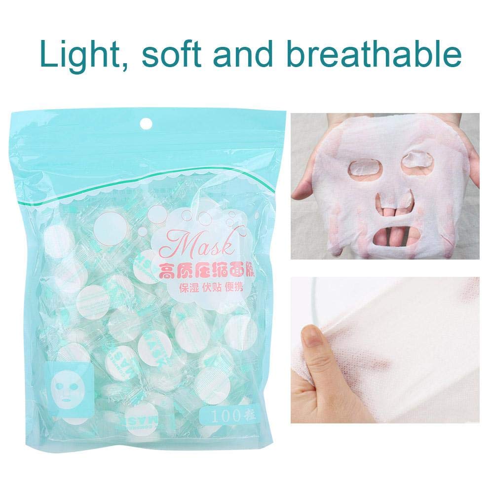 ZJchao Disposable Mask, 100Pcs/Pack Self-made DIY Mask, Non-Woven Compressed Sheets Mask, Individually wrapped Mask Paper for Home Travel Use