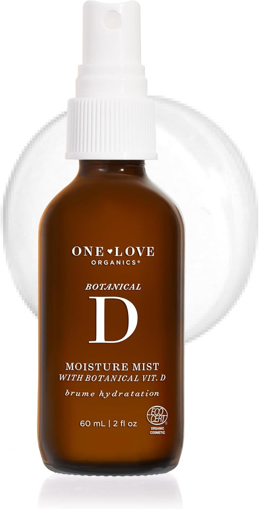 One Love Organics Botanical D Moisture Mist - Hydrating Face Toner with Vitamin D | Certified Organic, 2 oz