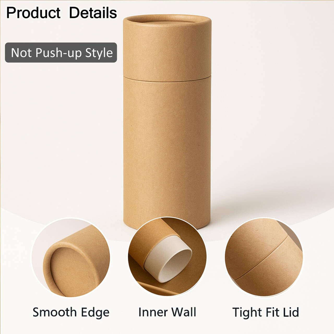 Doromy 10Packs 10ml/0.33Oz Kraft Paper Tube Containers Brown Cylinder Cardboard Lip Balm Tubes Eco-Friendly Round Paper Box for Essential Oil Bottles, Lipsticks, Small Gifts, Handmade Crafts