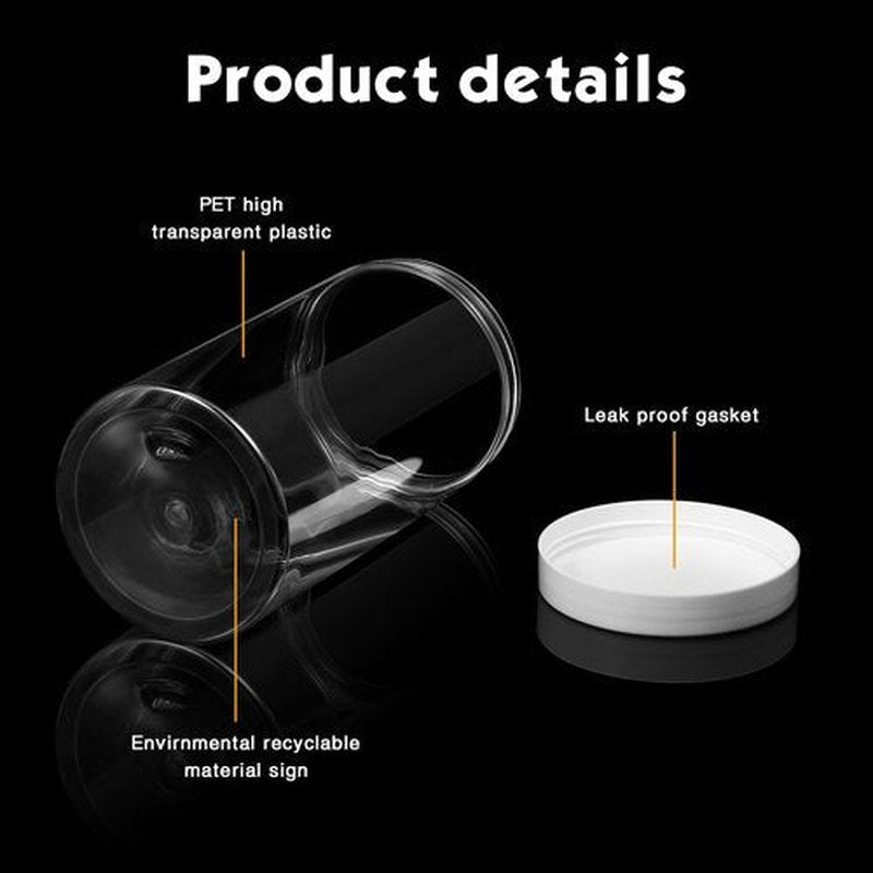 Patelai 4 Pieces Round Clear Wide-mouth Leak Proof Plastic Container Jars with Lids for Travel Storage Makeup Beauty Products Face Creams Oils Salves Ointments DIY Making or Others (White,12 Ounce)