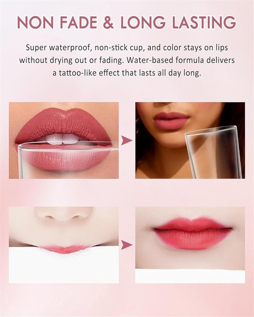 Anokia Cool Story Lip Liner Liquid, Cool Story Lip Liner, Longwear Liquid Lip Liner, Liquid Lipstick & Lip Liner Pencil, 2-in-1 Waterproof Long-Lasting Matte Liquid Lipstick for Women (01#, 0.6ml)