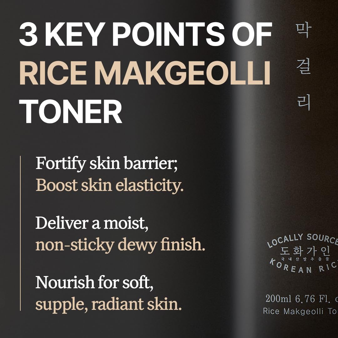 House of Dohwa Rice Makgeolli Toner – Hydrating & Refreshing Skin Prep – Made with Domestically Sourced Korean Rice – 200 ml (6.76 Fl Oz) – Korean Skincare