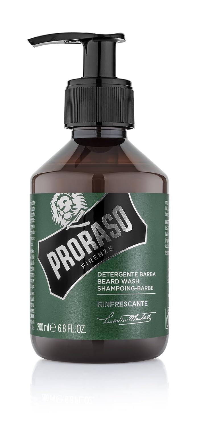Proraso Refresh Beard Wash - Moisturizing & Cleansing Eucalyptus & Rosemary Beard and Face Wash - Men's Facial Cleanser - 6.8oz