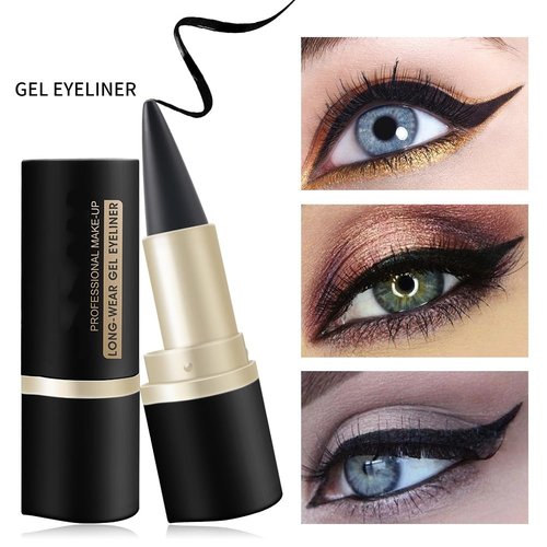 Matte Quick-Dry Eyeliner,Long Wear Gel Eyeliner Pencil,Natural Black Eyeliner Cream Waterproof Eyeliner Pen,Smokey Eyeshadow Palette Stick Crayon,Gel Eye Liner for Goth Halloween Makeup (Dark Grey)