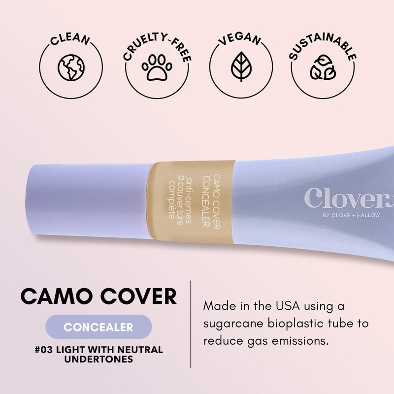 Clover Camo Concealer - Cruelty-Free Vegan Face & Under Eye Makeup | Natural Finish