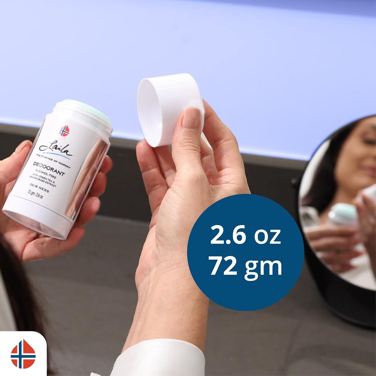 Geir Ness Laila Deodorant - With Green Tea And Lemongrass Extracts - Alcohol And Aluminum Free for Sensitive Skin - Long Lasting Fresh and Clean Scent