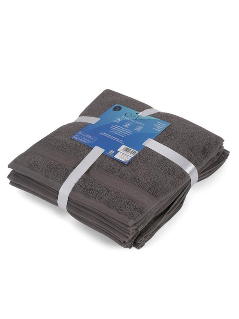 Casa Lino 24 Pack Wash Cloths Set, (12" X12) 100% Cotton wash Cloths, wash Cloths for Your face and Body, Highly Absorbent & fingertip Soft wash Cloths for Your face and Body, Charcoal
