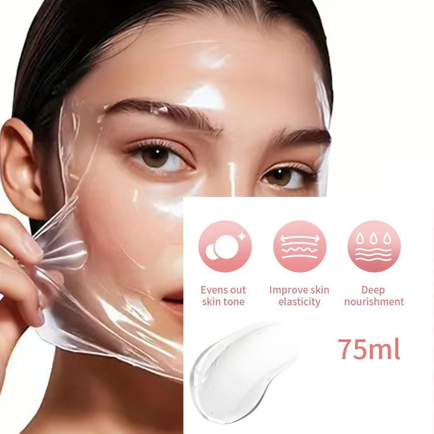 Collagen Face Mask Hydrating Mask Collagen Night Wrapping Peel Off Facial Mask Pack ,Brightening Firmer Appearance Elasticity And Hydration Care, Reduces Sagging And Dullness, Korean Skin Care