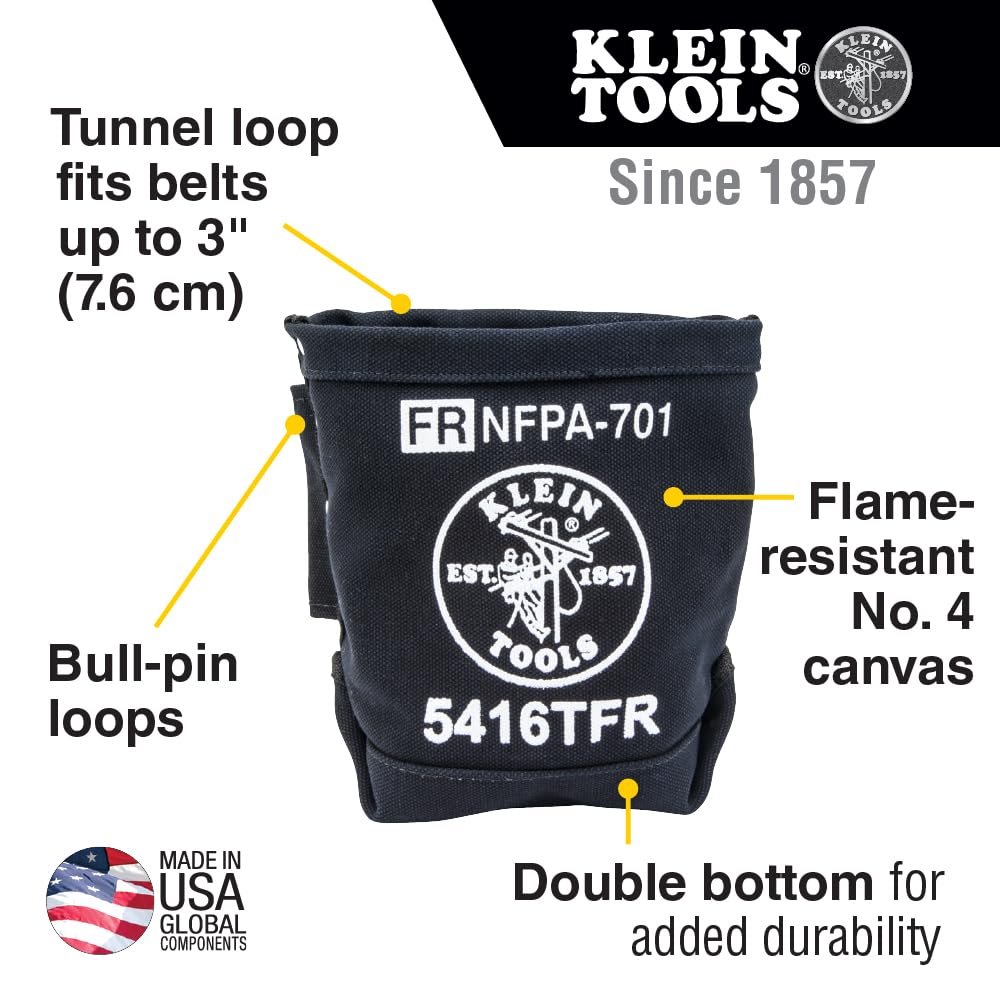 Klein Tools 80081 Pliers Kit, Made in USA, Set with Ironworker's Diagonal Cutting Pliers, Heavy Duty Side Cutters and Flame Resistant Canvas Tool Bag, 3-Piece