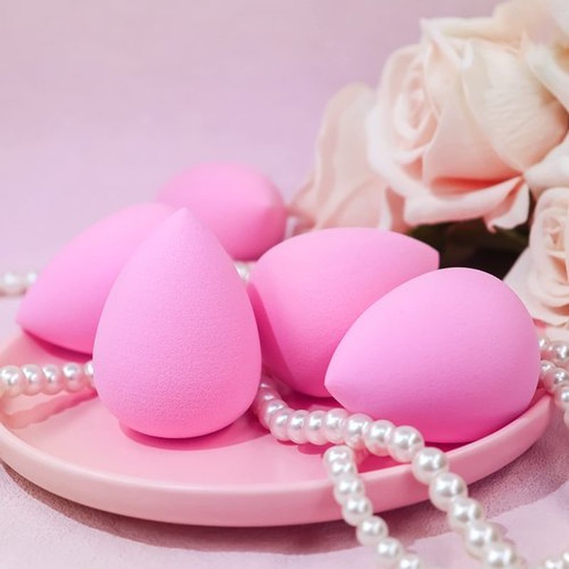 BEAKEY Latex-Free Blender Makeup Sponge for Blending, Pink Makeup Sponge Set, Soft Beauty Sponge, for Flawless Application of Liquid, Cream, and Powder Cosmetics