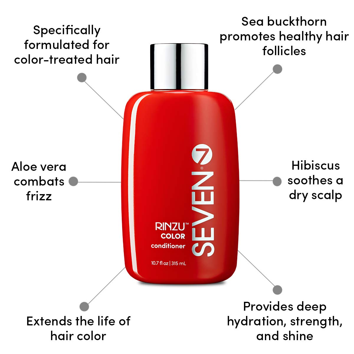 SEVEN Haircare Rinzu COLOR Travel Set - Sulfate & Paraben-Free Color Protection Shampoo, Conditioner & Heat Protectant Spray