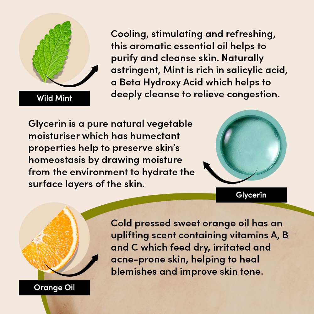 Urban Veda Purifying Exfoliating Face Scrub | Acne Face Wash Scrub with Neem Oil | Oil Cleanser Facial Scrub with Witch Hazel | Tea Tree Oil Exfoliator | Purifying Exfoliating Facial Polish|4.2 Fl oz