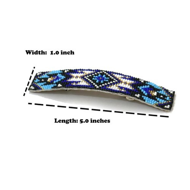 Beaded Hair Clips Native American Style Handmade Collection (Pattern 9)