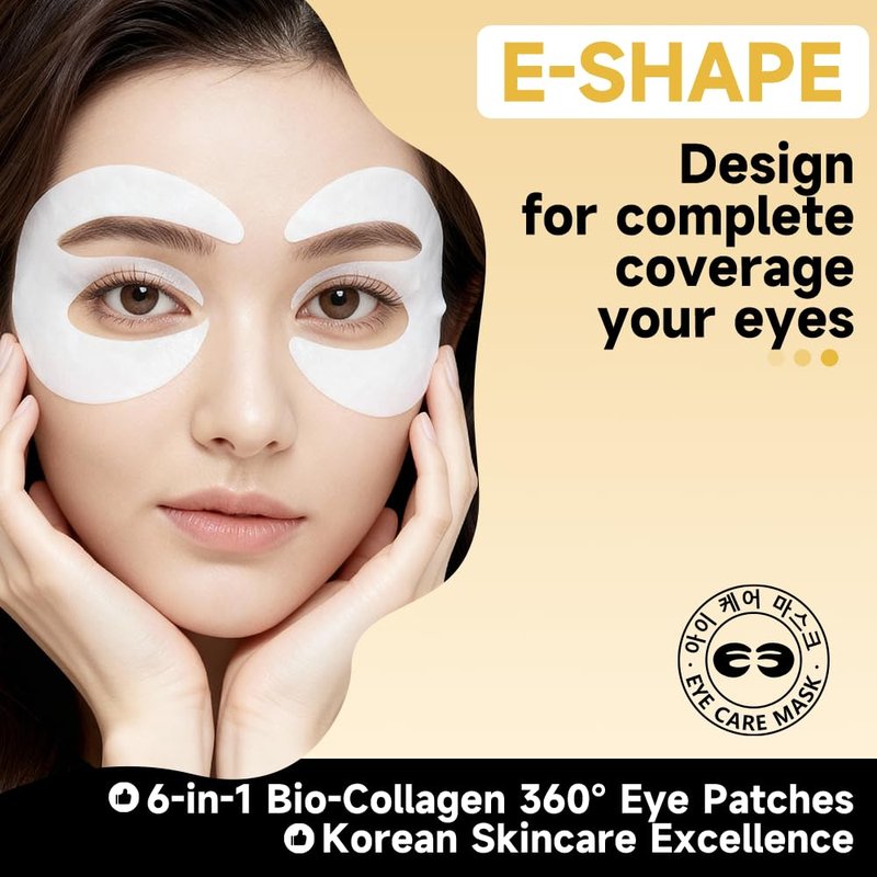 5% PDRN Under Eye Patches - 6-in-1 Bio-Collagen Eye Mask for Puffiness, Dark Circles & Wrinkles | 2% Caffeine, Kojic Acid, Retinol