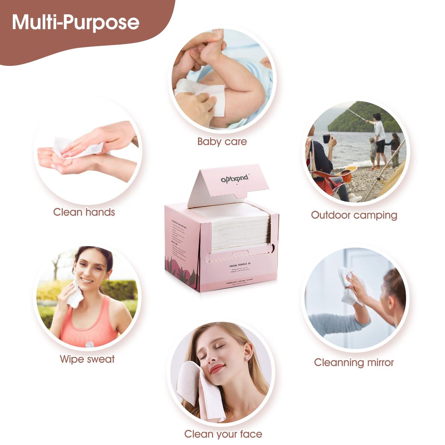Disposable Face Towel Cloth Thicker Large Size 10"X12"Face Towelettes Disposable for Washing Clean Skin Towels Cleaning Towels