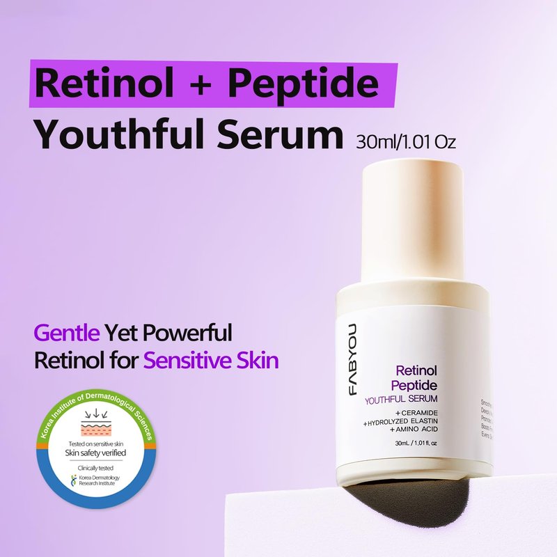 Retinol Peptide Youthful Serum - Anti-Aging Hydrating Formula for Wrinkles & Dark Spots | 1.01 fl oz