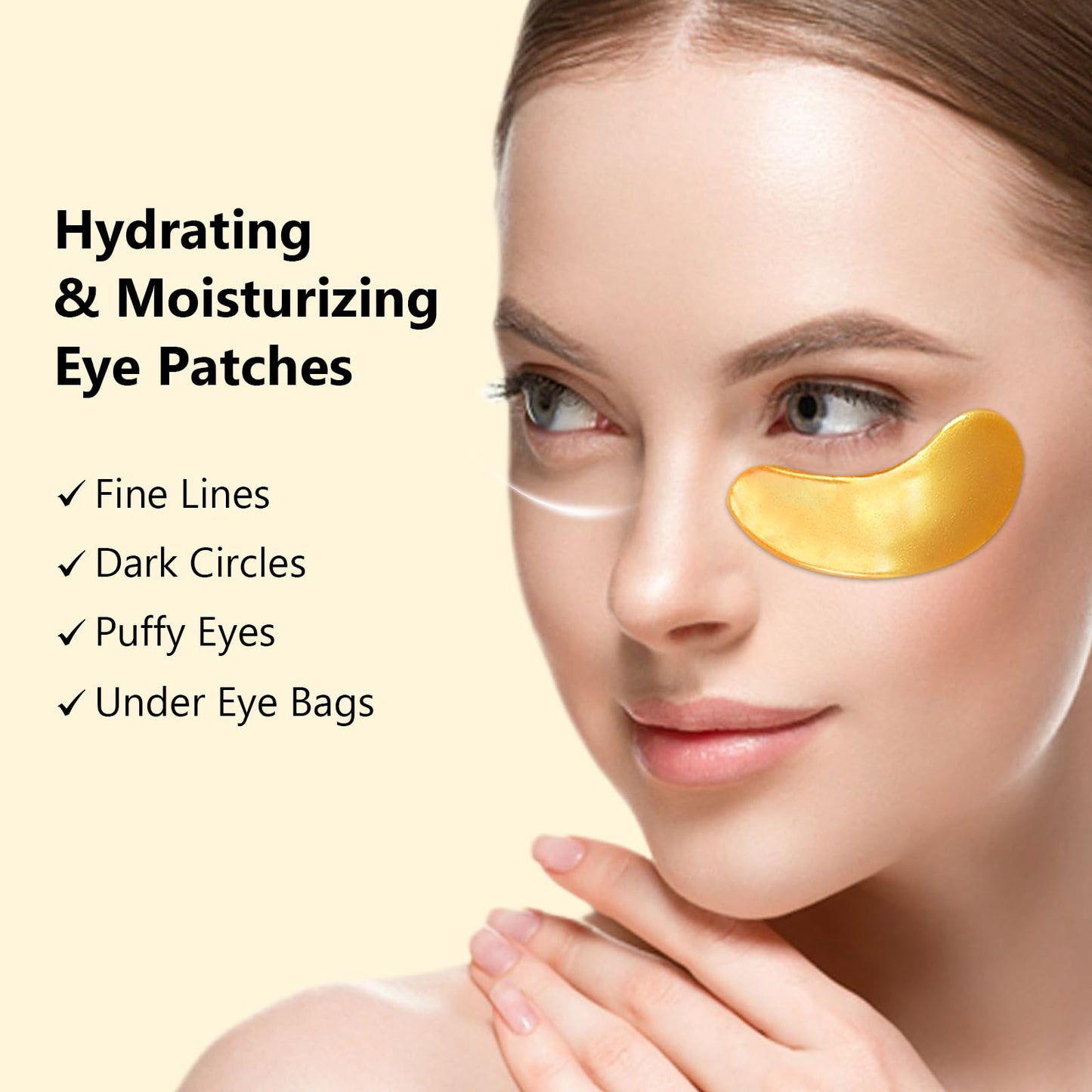 Adofect Under Eye Patches 30 Pairs, 24K Gold Under Eye Mask with Hyaluronic Acid for Dark Circles and Puffy Eyes, Bachelorette Party Accessories, Bridesmaid Gifts, Daily Skin Care