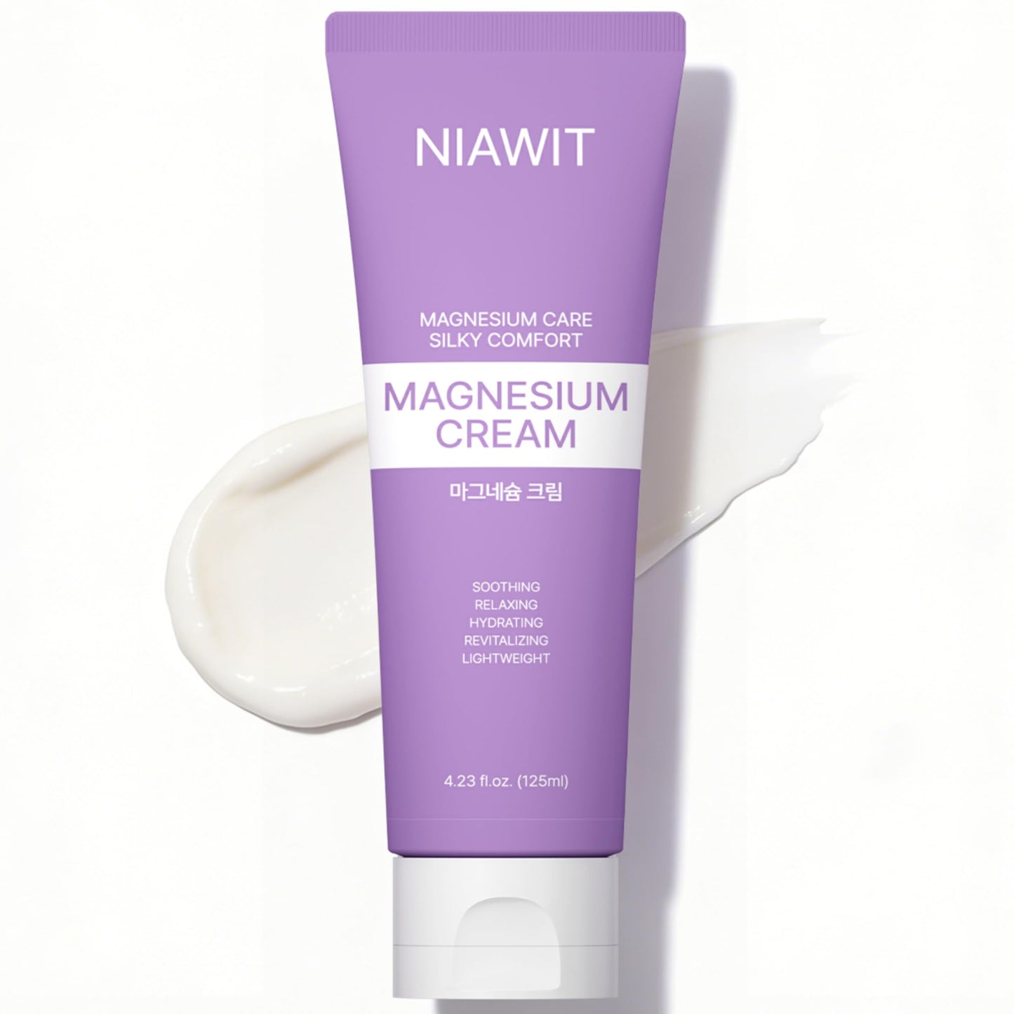 NIAWIT Magnesium Cream for Sleep & Relaxation – Nighttime Topical Magnesium Lotion for Calm Muscles & Stress Relief – Soothing, Skin-Friendly Body Butter for Legs, Feet & Arms 4.23 Fl.oz