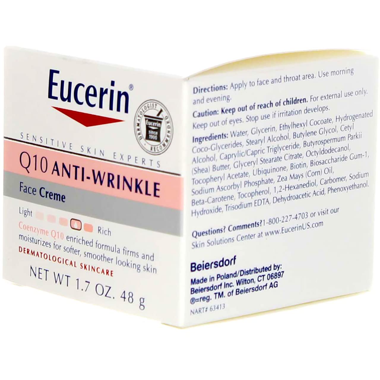Eucerin Sensitive Skin Experts Q10 Anti-Wrinkle Face Creme 1.70 oz (Pack of 11)