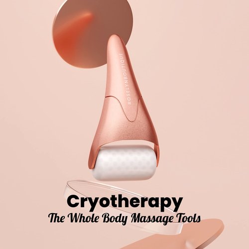 ROSELYNBOUTIQUE Ice Roller for Face Wrinkles Fine Lines Puffiness Stick Massager Facial Skin Care Tools Self Care Gifts for Men Women (Rose Gold)