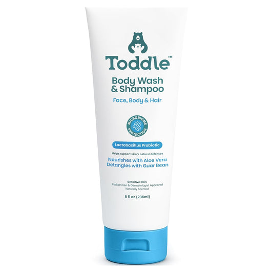 Probiotic Baby Shampoo & Body Wash - Plant-Based, Fragrance-Free Formula for Sensitive Skin | 8 oz