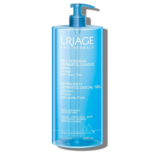URIAGE Extra-Rich Dermatological Gel | Foaming Body Wash for Sensitive Skin, Preserves the Hydrolipidic Film of the Skin, Face & Body, Paraben & Soap-Free