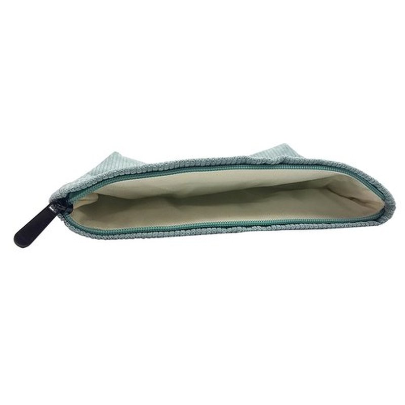 GUTGNK Corduroy Ladies Cosmetic Bag, Large Capacity Canvas Cosmetic Bag Travel Toiletry Bag Accessories Organizer, Light Blue Gray
