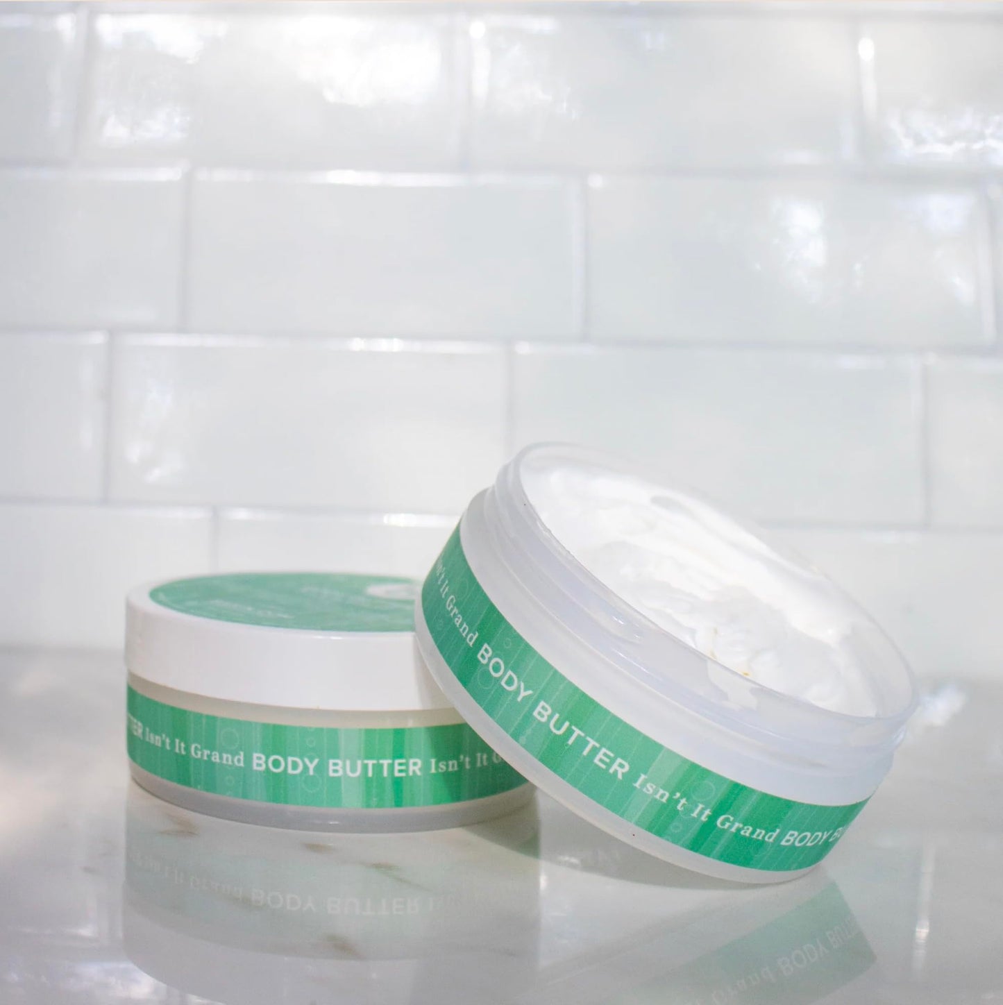 Basin Isn't It Grand Body Butter - Natural Green Clover & Aloe Scent Moisturizer with Shea Butter & Cocoa Butter - Luxurious Body Cream for All Skin Types - Made in USA