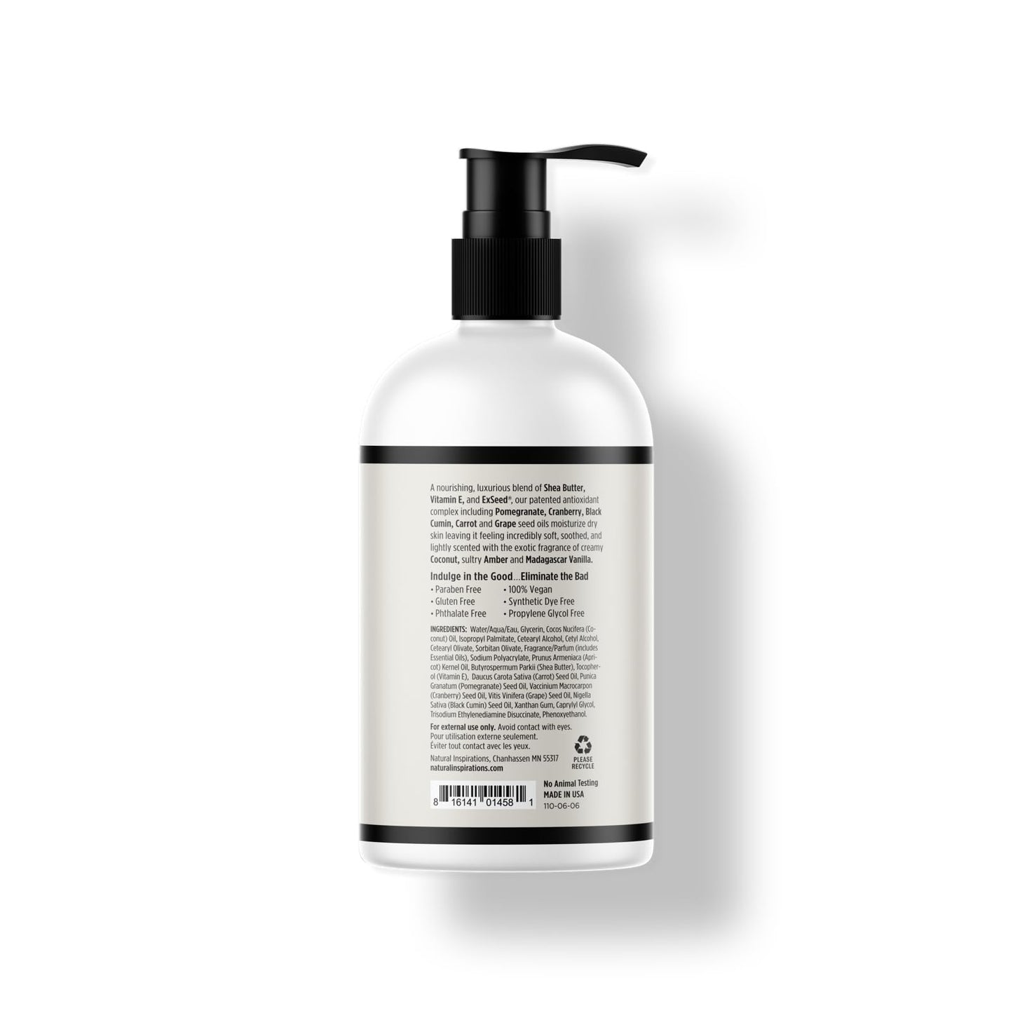 Natural Inspirations Coconut Ambre Vanille Nourishing Hand + Body Lotion 12oz