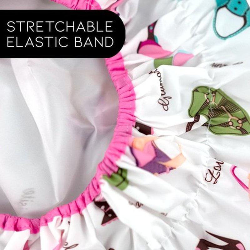Reusable Shower Cap & Bath Cap, Lined, Oversized Waterproof Shower Caps Large Designed for all Hair Lengths with Lining & Elastic Band Stretch Hem Hair Hat - Fashionista Diva
