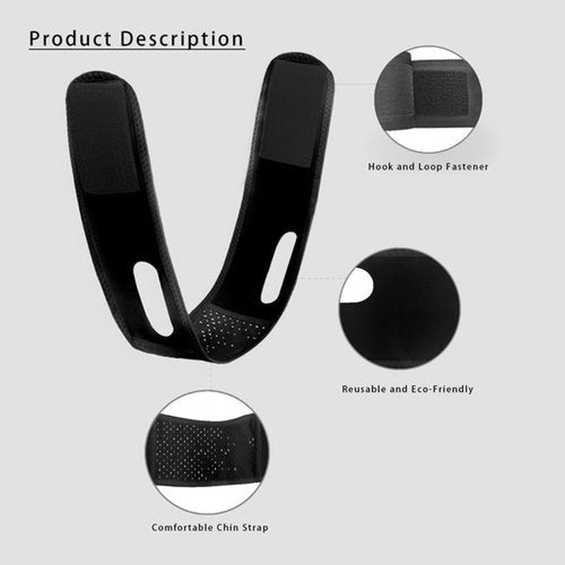 Buyongwant 2 Pack V Line Lifting Mask V Shaped Face Chin Strap for Sleeping,Sagging,Jaw Exerciser (Black)
