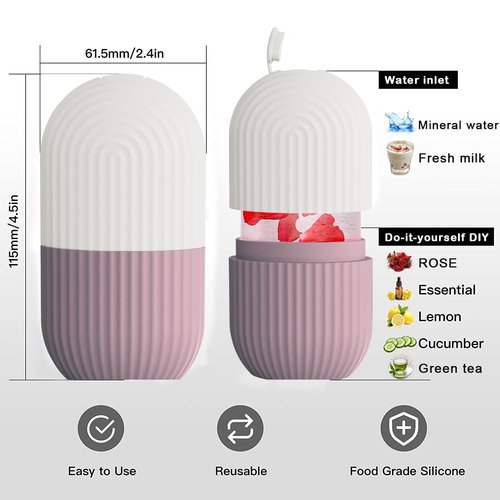 XHJRI Ice Face Roller Massager,Ice Cube Roller for Face, Eyes and Neck Naturally Conditioning and Skin Care,De-Puff Eye Bags,Reduce Migraine Pain,Reusable Massage Silicone Ice Mold (Brown)